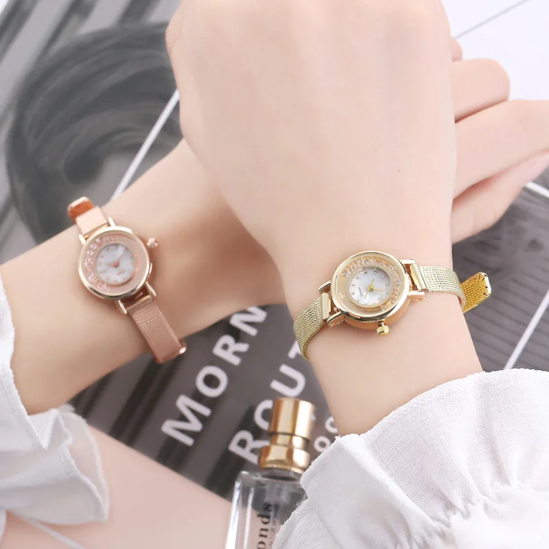 

2018 New Fashion Rhinestone Quartz Watch Luxury small dial Watches Women mesh band dress Casual Wristwatch ladies Clock hours