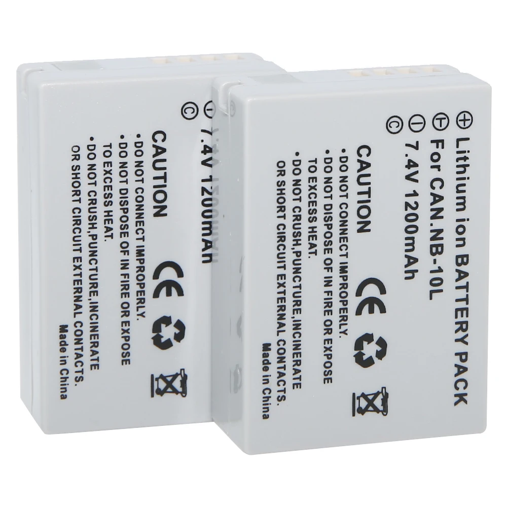 Hot 2Pc 1200mAh 7.4V NB 10L batteries NB 10L Camera Battery for Canon SX40 HS SX40HS SX50 HS