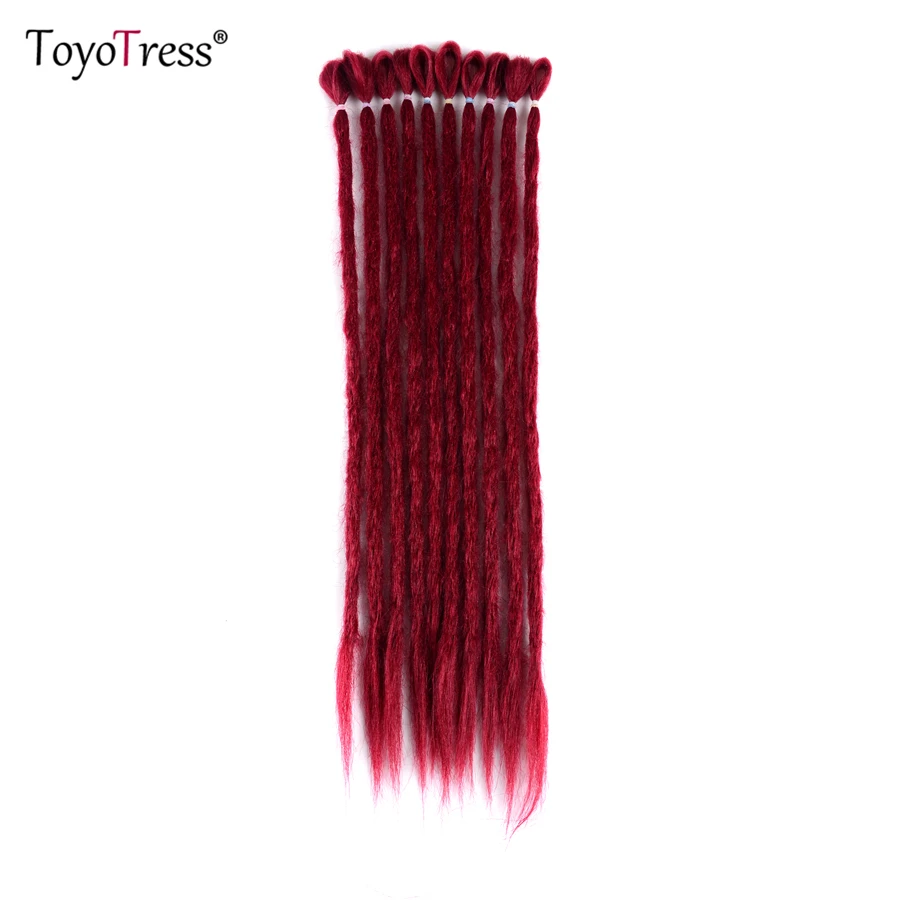 Dreadlocks Synthetic Hair Extensions Pure Ombre Crochet Hair Braids For Women 22inch 1strand and 10strands/pack Toyotress Store