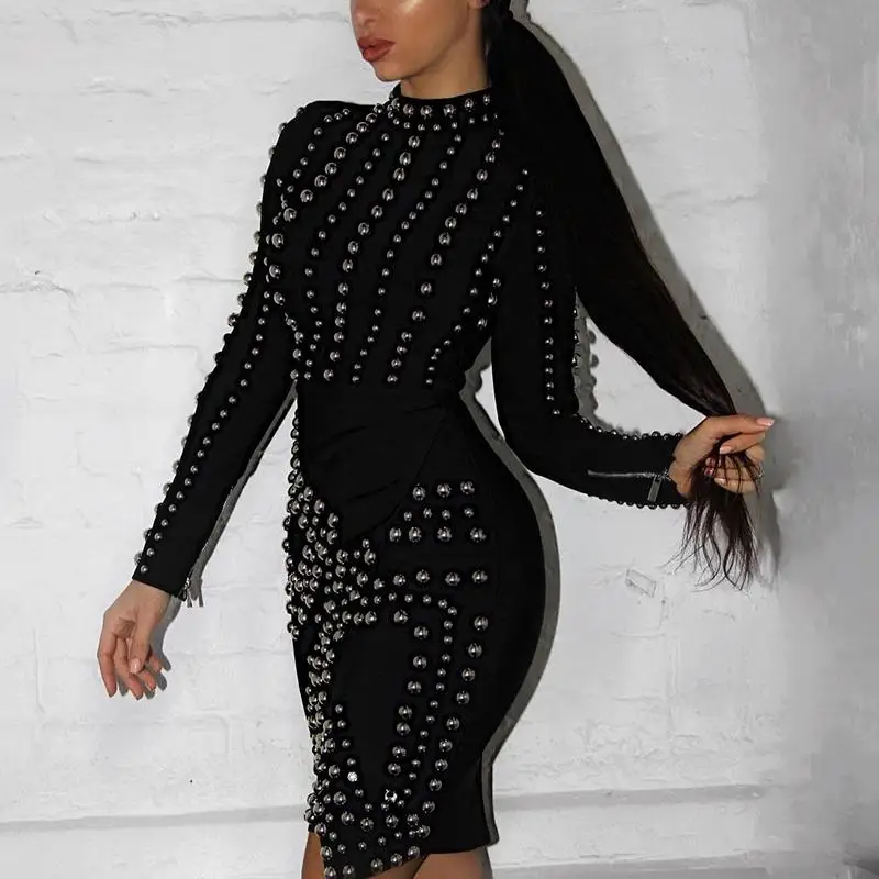 black studded dress