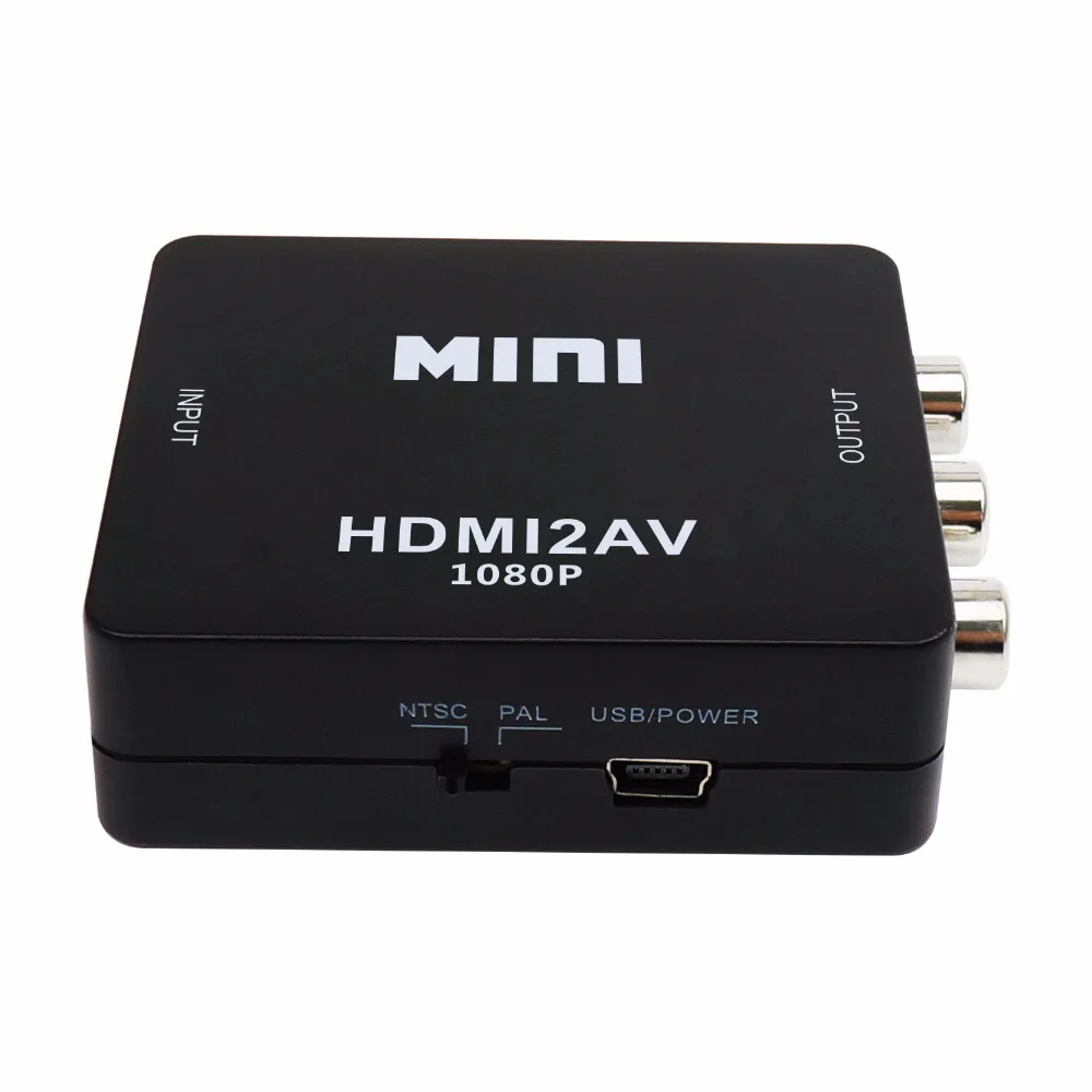 JCKEL HDMI to AV Scaler 1080P Converter Box HDMI to RCA AV/CVSB L/R Component Video Adapter HDMI2AV HD Support NTSC PAL