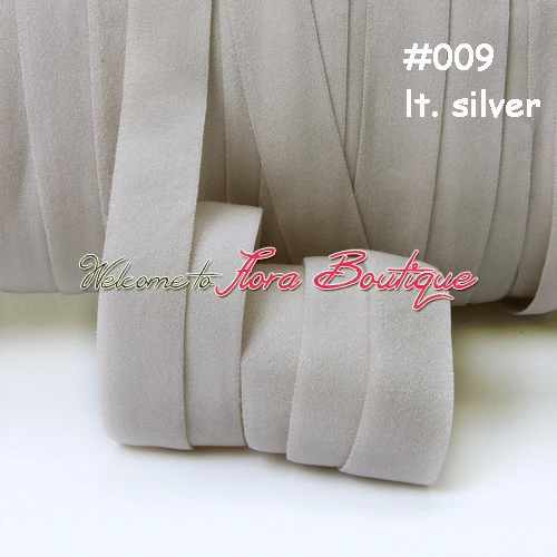 

5/8" matte elastic without fold over line in #009 light silver color, sewing elastic band