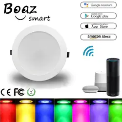Boaz 4 дюймов умный Wifi светодиодный светильник RGBCW изменение цвета светильник приложение Голосовое управление Tuya Smart Alexa Echo Google Home IFTTT