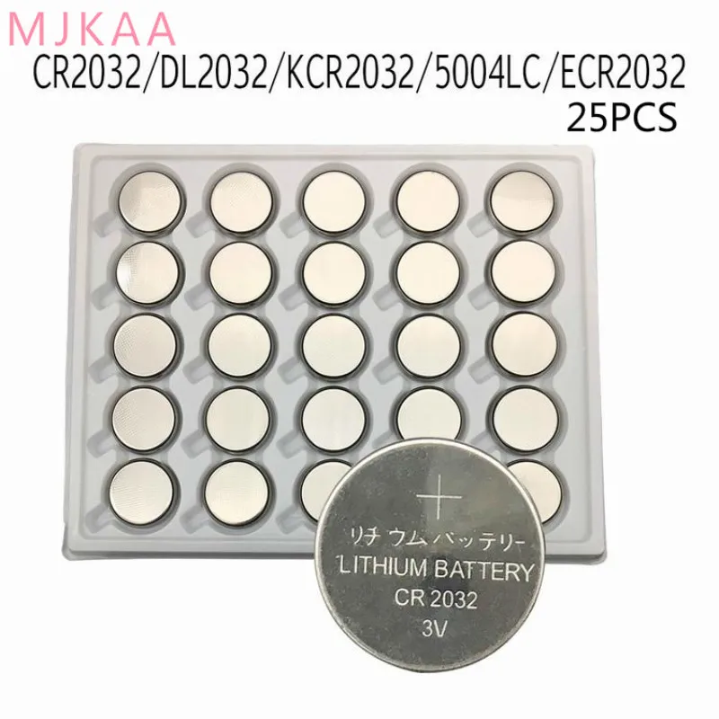 

25PCS CR2032 3V Button Batteries BR2032 DL2032 ECR2032 Lithium Battery 3V CR 2032 For Watch Electronic Toy Remote