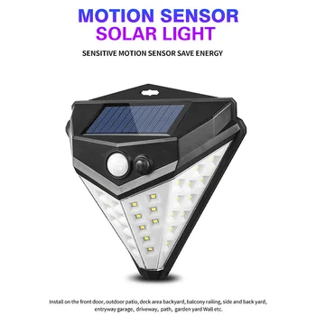 

Led Solar Wall Lamp Motion Sensor Waterproof Light Garden Light Path Emergency Security Light 3 Sided Luminous Outdoor