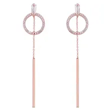 Fashion Jewelry Circle tassel Luxury Shine CZ Zircon Wedding Drop Earring For Women