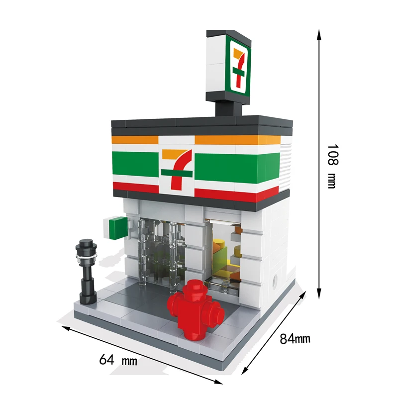 Мини город уличный магазин игрушек розничный магазин 3D модель McDonald KFCE кафе Apple миниатюрный строительный блок для детей совместимый - Цвет: 6401 no box