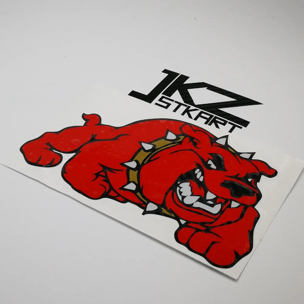 

JKZ STKART Vinyl Die Cut Multi-layer Stickers Decals Cartoon Angry Bulldog for Motor Bike Truck Helmet Stickers