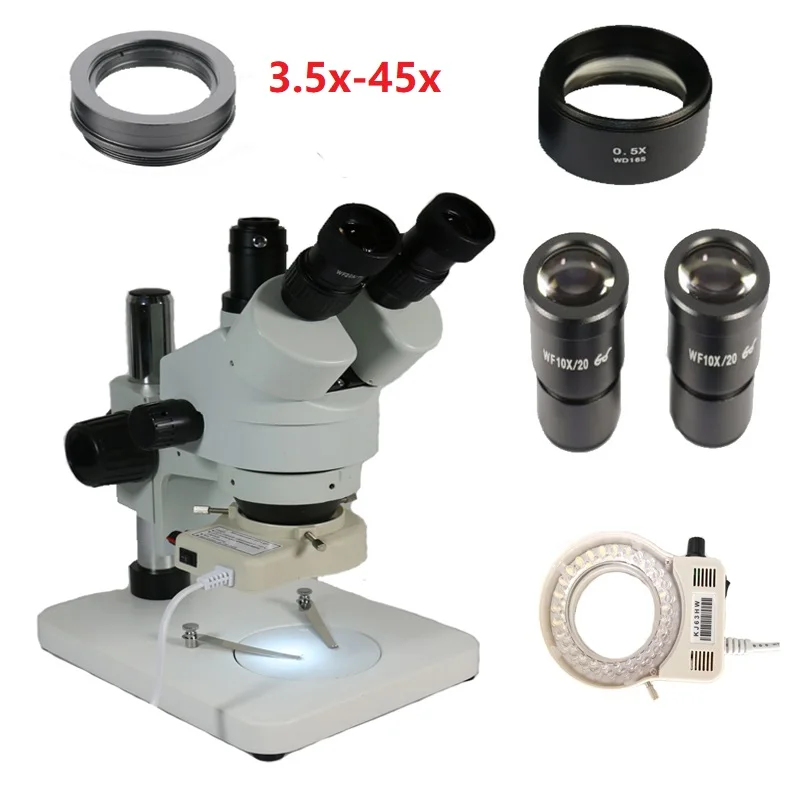 3.5X-90X Simul Focal электронный промышленный Тринокулярный Стерео микроскоп с 10/20X окуляром объектив для телефона PCB IC Инструменты для ремонта