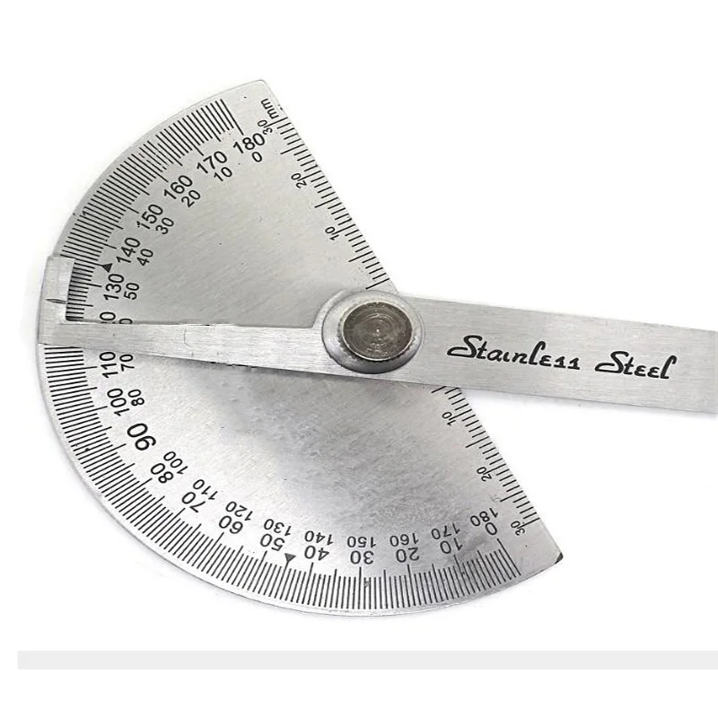 

15cm Adjustable 180 Degrees Multifunctional stainless steel protractor roundhead mathematical ruler angle measuring tool