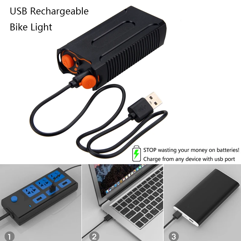 Комплект велосипедных фар 1200 лм передняя фара безопасная вспышка USB зарядка