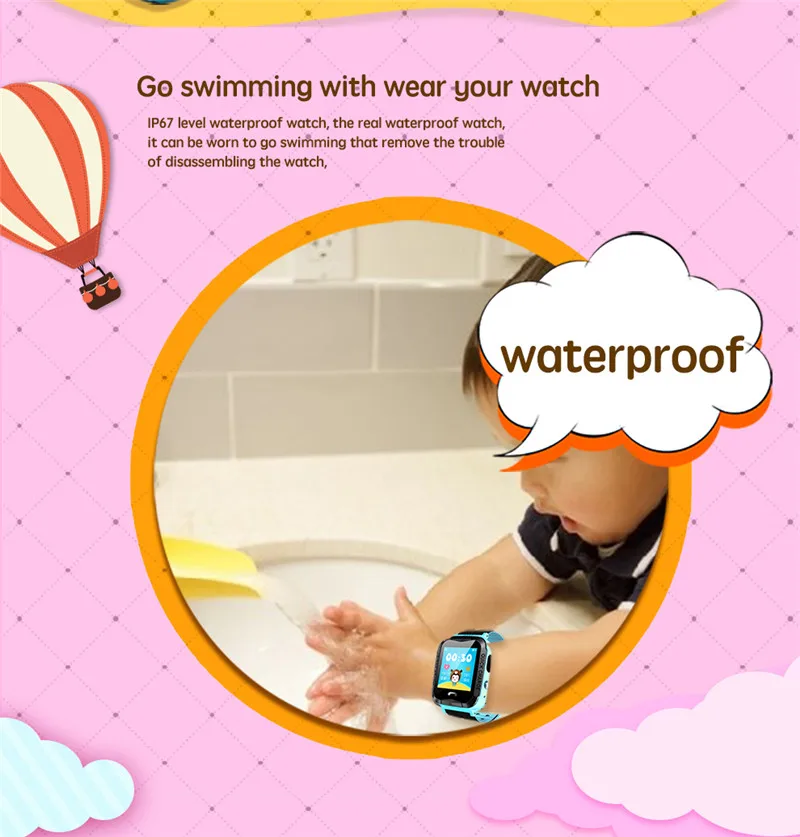 Kids Smart Watch Gps Waterproof With Camera Flashlight Sos Call Location Touch Screen Anti-lost Monitor Tracker Child Gps Watch