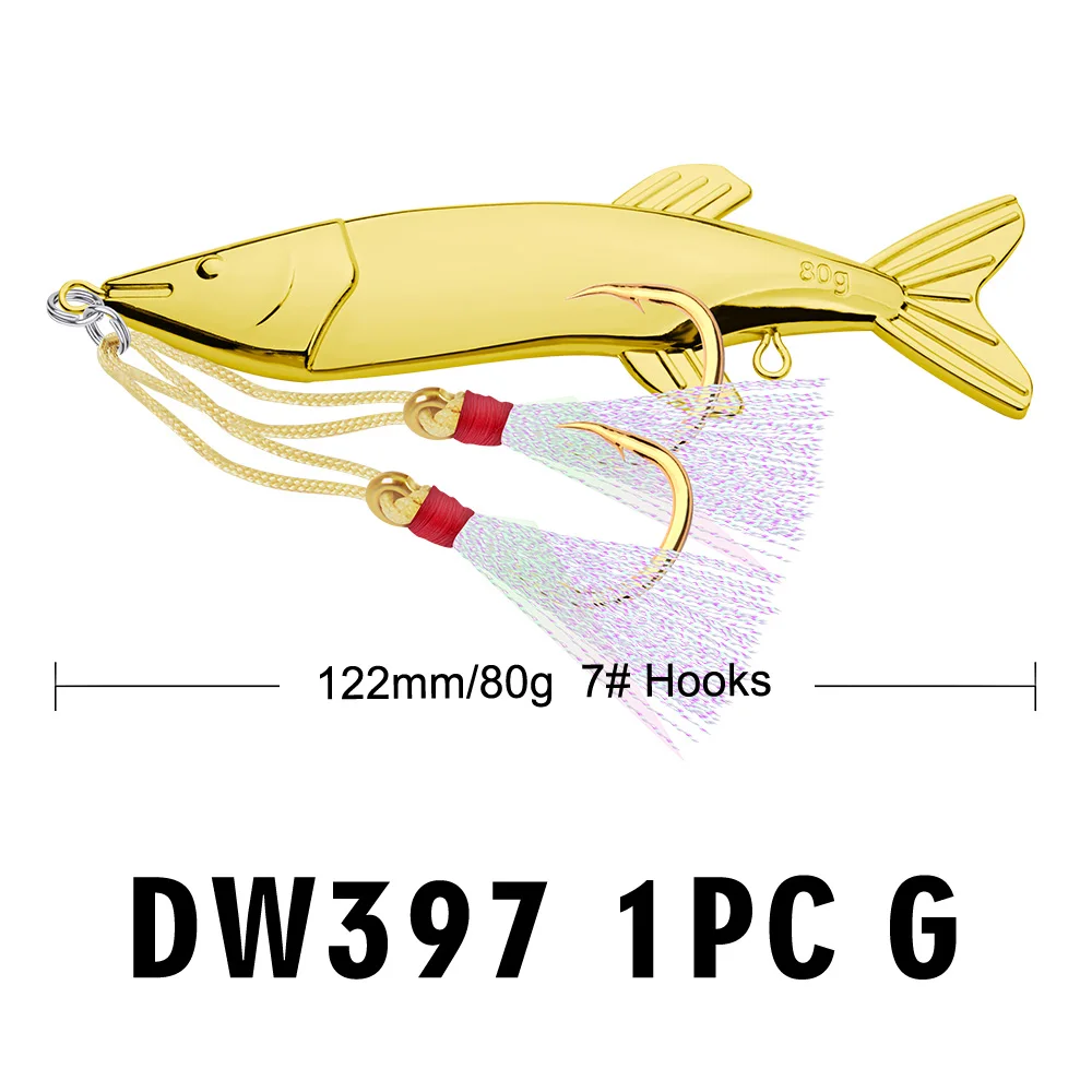 1 шт. ложка приманки 12,2 см-4," /80 г-2,82 унций рыболовные снасти приманки с 7# крючком 3 цвета воблер приманки с пером крюк ложка приманка - Цвет: Gold