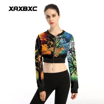 

New Arrival 001 Sexy Women Girl Galaxy Workout Cheetah 3D Prints Polyester Suits Short Zipper Jacket Outside Workout Hoodies