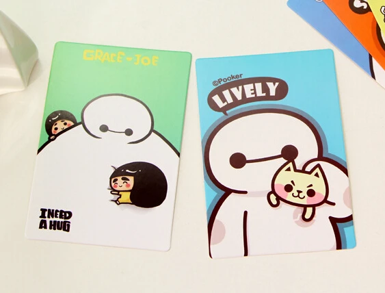 9 pcs set kawaii big hero 6 the baymax cartoon postcard set greeting kawaii christmas cards