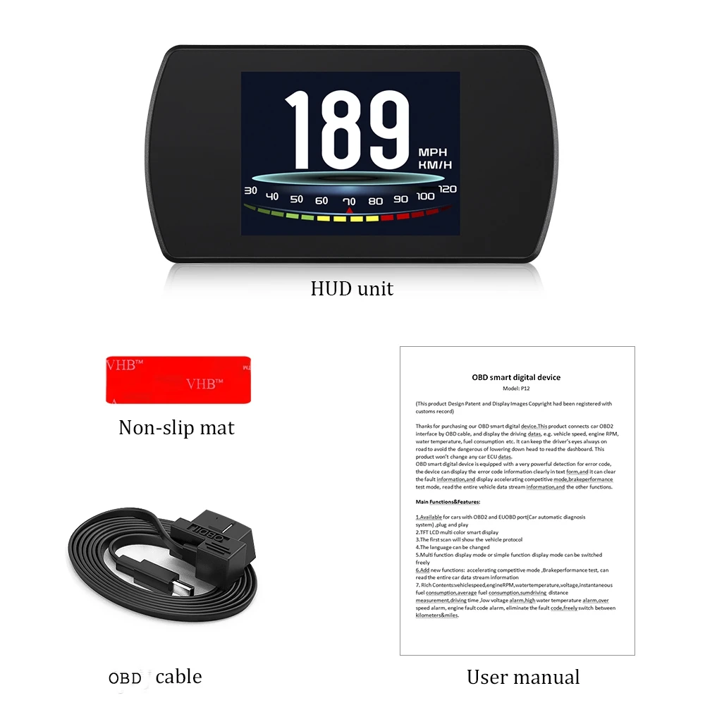Цифровой автомобильный проектор OBD Hud с дисплеем 4 3 TFT LCD бортовой компьютер EUOBD OBD2