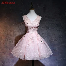 Розовые короткие кружевные платья для возвращения домой 8-го класса Выпускные платья Junior High Cute выпускные торжественные платья mezuniyet elbiseleri