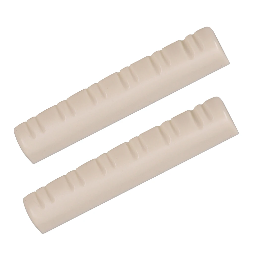 2 Pieces Slotted Guitar Nuts For 12 String Acoustic Guitar Bass Replacements 48 x 6 x 8-8.4mm 