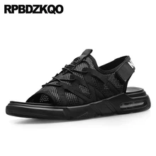 Спорт обувь пляж кроссовки на открытом воздухе Известный бренд Римский водонепроницаемый черный ремень воды меш платформе Мужчины гладиаторские сандалии лето