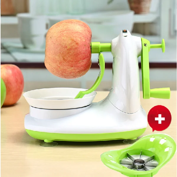 Practical Manual Fruit apple Peeler Apple Slinky peeling machine + Stainless Steel Shredders Slicer Cut the apple device