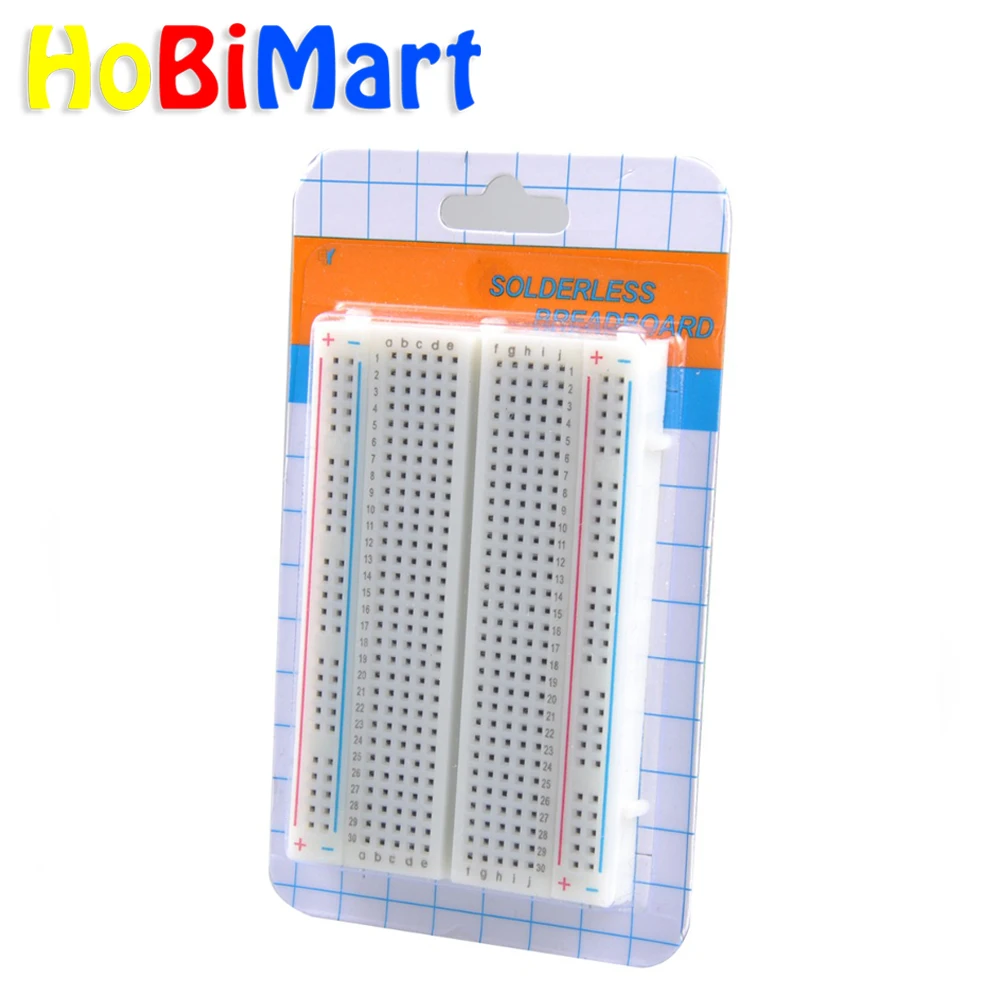 

HoBiMart 400 mini bread board solderless PCB breadboard for arduino Protoboard DIY Bread Board for Bus Test CircuitBoard #D011-a