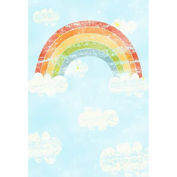

5X7ft photography backdrops White clouds Rainbow photo background computer printed newborns backdrops for photo studio F-3081