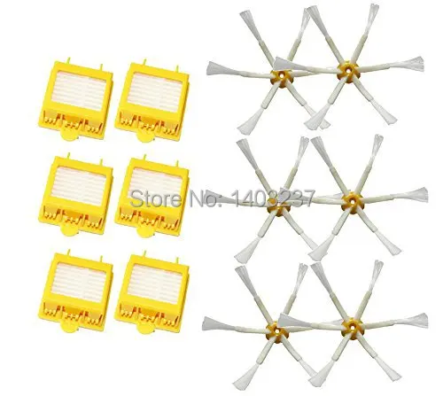 

6 Pack Hepa Filters +6pcs Side Brushes 6psc 6-Armed for iRobot Roomba 700 Series 760 770 780 Vacuum Cleaning Robotic Accessory