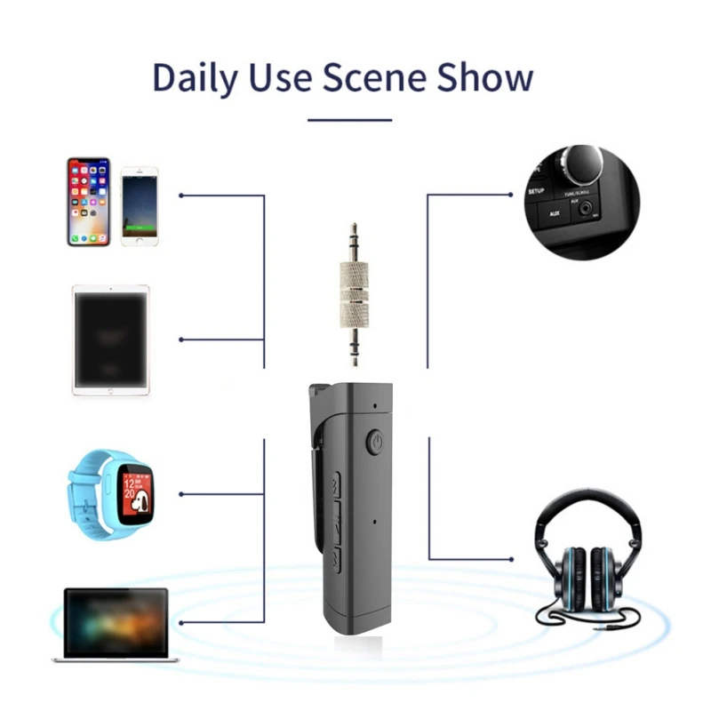 

Audio Receiver For Bluetooth 4.2 Collar Clip Lavalier Type Wireless Adapter Speaker Accessories For Smartphone Headset
