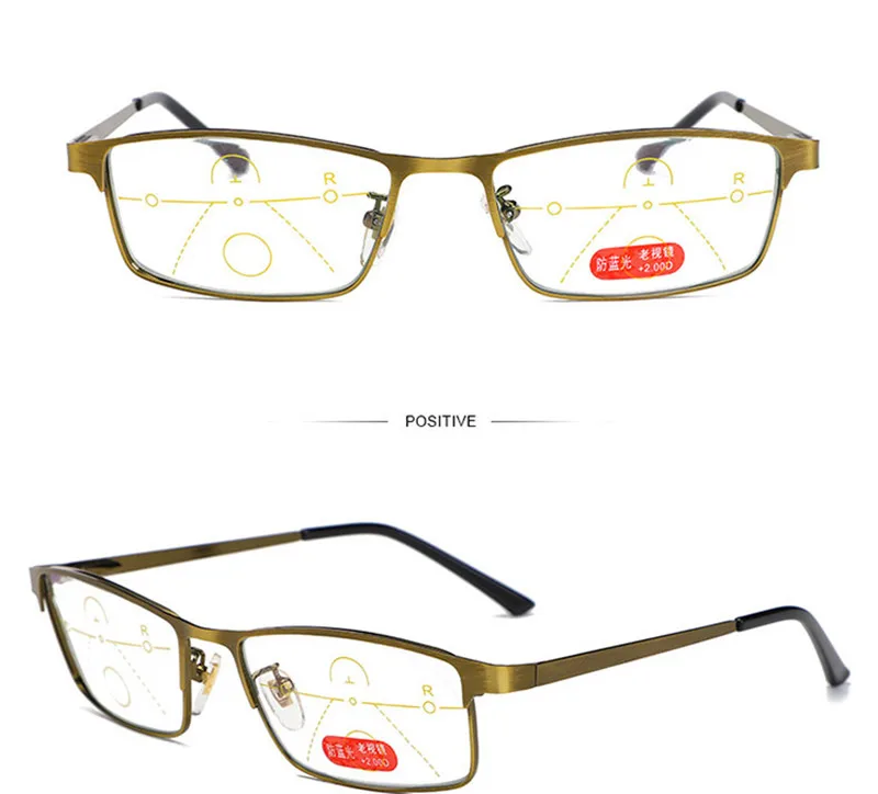 Переходные фотохромные прогрессивные очки для чтения, многофокальные бифокальные очки для мужчин и женщин, анти-голубые линзы, пресбиопические очки 1,5 2,0