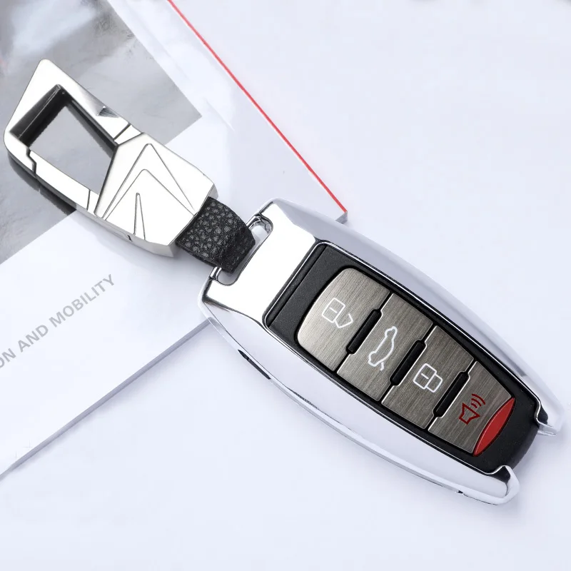 Lsrtw2017 цинковый брелок для автомобильных ключей, чехол для Защитные чехлы для сидений, сшитые специально для Great Wall Haval H6 F7 M6 F5 H4 H7 H3s купе 2011- 2011 2012 2013 - Название цвета: silver 2