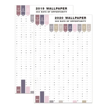 

2Pcs/Set 2019 2020 Creative Calendar Sticker Label Index Schedule Planner Very Large Study New Year Plan Kids Gift 58*88cm