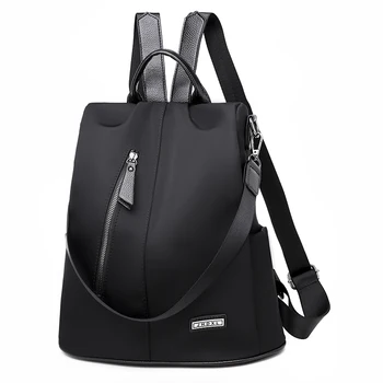 

Multifunctional Fashion Women Zipper Travel Backpack Casual Oxford Leather Bookbag Ladies Designer School Bag for Teenager Girls