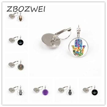 

ZBOZWEI Hamsa hand amulet lucky earring jewelry fatima hand Judaica Kabbalah Charm Miriam hand earring hand made jewelry gift