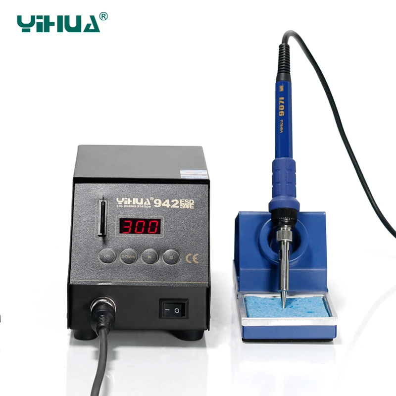 YIHUA942 Soldering Stations Lead Free Imported Heater ESD Digital Soldering Station Repair Card Iron Soldering Station 110/220V