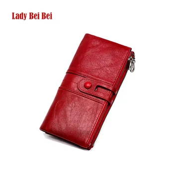 

Wallet Women Carteira Porte Feuille Femme Genuine Leather Wallet Female Purse Card Holders Phone Bag Large Capacity for Business