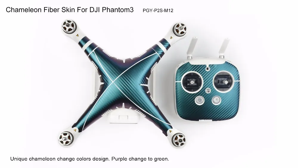 PGY DJI Phantom 3 Accessories Phantom3 Stickers 3M Graphic Wrap Skin Skins Decals Quadcopter Drone Parts