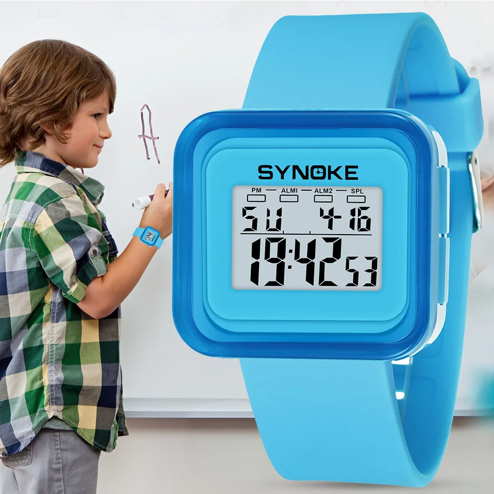 

2019 Hot SYNOKE LED Digital Watch Date Children Multi-Function Wrist watch Sports Running Candy Colors Reloj infantil Wd3sea