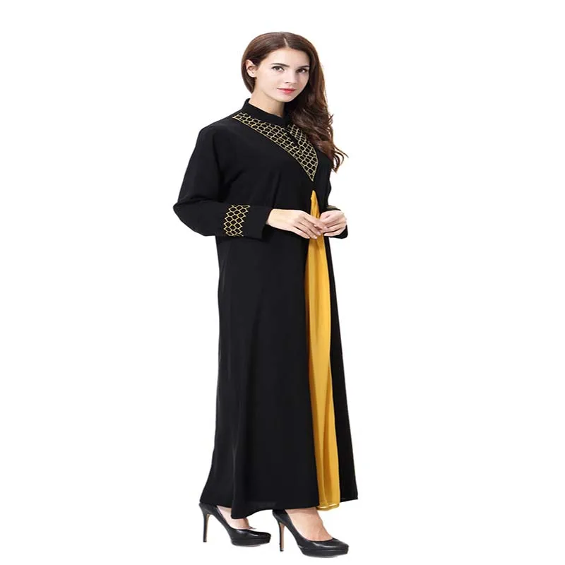 Мусульманское платье abaya Макси исламский Ближний Восток арабский модный халат платье плюс размер длинный рукав свободный стиль вышивка
