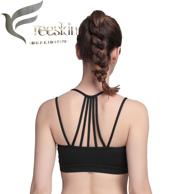 

Zhangyunuo New 2018 Women Sport Bra Top Running Strappy Padded Women Top Sports Fitness Workout Gym Bra