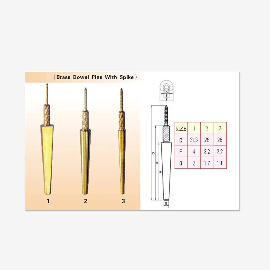 1bag Dental Lab Brass Dowel Stick Pins With Spike Pitch Brass Pins For