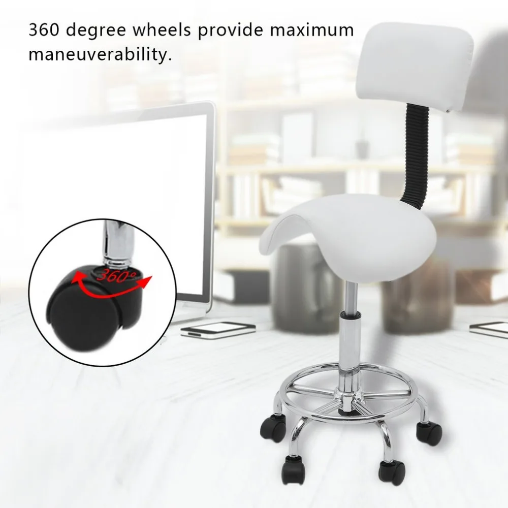 

Newest Adjustable Salon Stools Ergonomic Hairdressing Styling Chair 360 Degree Beauty Chair Rolling High Back Saddle Stool