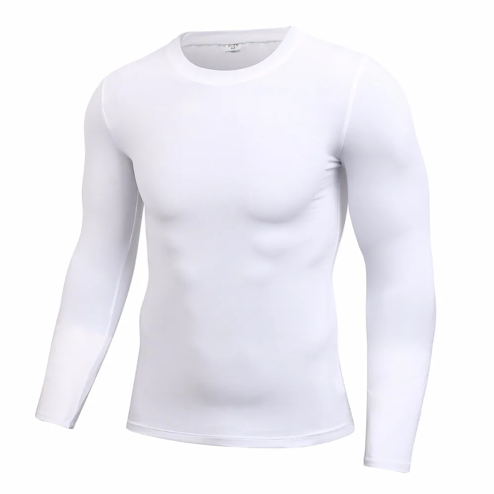 Мужские быстросохнущие фитнес компрессионные с длинным рукавом Baselayer тело под облегающая футболка одежда для занятий спортом, в тренажерном зале Топ рубашка на открытом воздухе