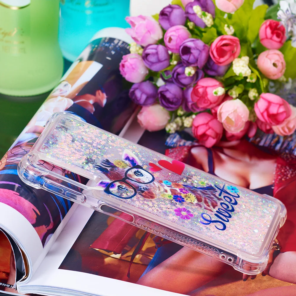 Glitter Bling Patterned Shockproof Liquid Case On For Samsung A7 J4 J6 A6 2018 J3 J5 J7 2017 A8 Plus Clear Soft Phone Cover Capa (4)