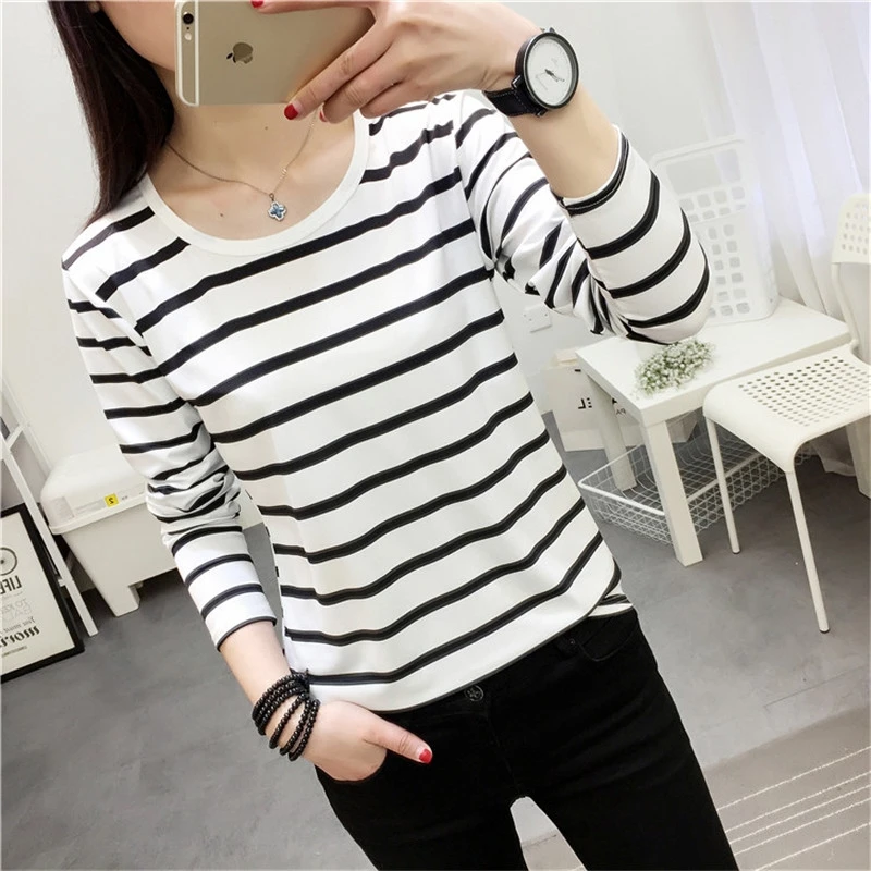 black and white striped t shirt for girls