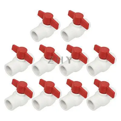 

10pcs Plumbing Red T Handle PPR Pipe Fitting Ball Valve 31mmx31mm