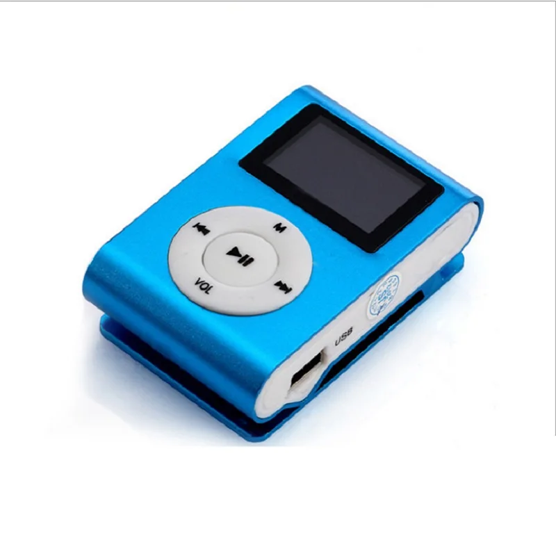 Модный мини mp3 USB MP3-плеер с зажимом, ЖК-экран, поддержка 32 ГБ, Micro SD, TF, кардслик, стильный дизайн, спортивный, компактный - Цвет: blue