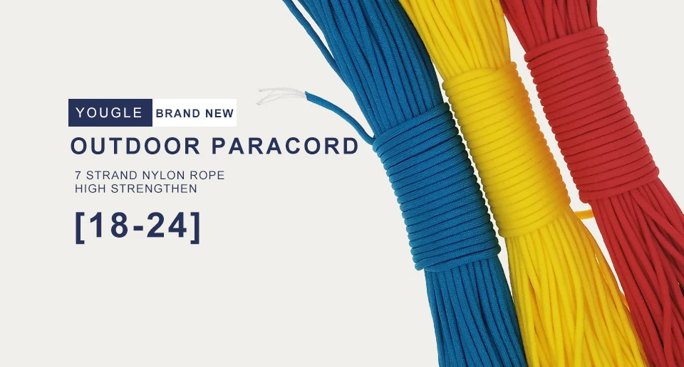 YOUGLE Paracord 550 100 футов Paracord веревка Mil Spec Тип III 7 прядей Paracorde 550 набор для выживания Оборудование 18-24