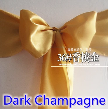 

Dark Champagne colour satin sash chair sash wedding decoration bow tie chair band party hotel show decoration sash shiny colour