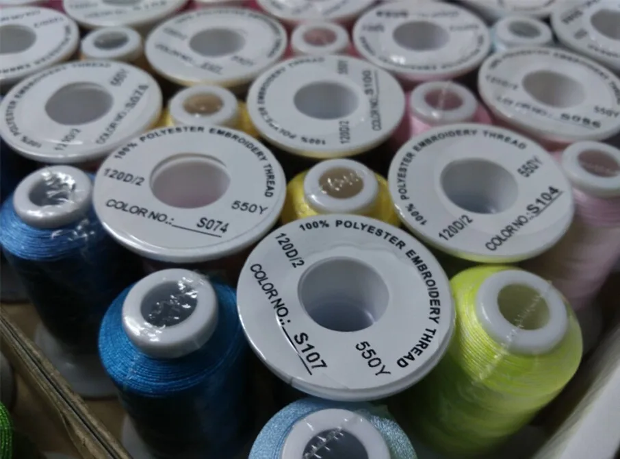 Бренд Simthread 120 разных цветов полиэстер Вышивка швейная машина нить 500 метров каждый