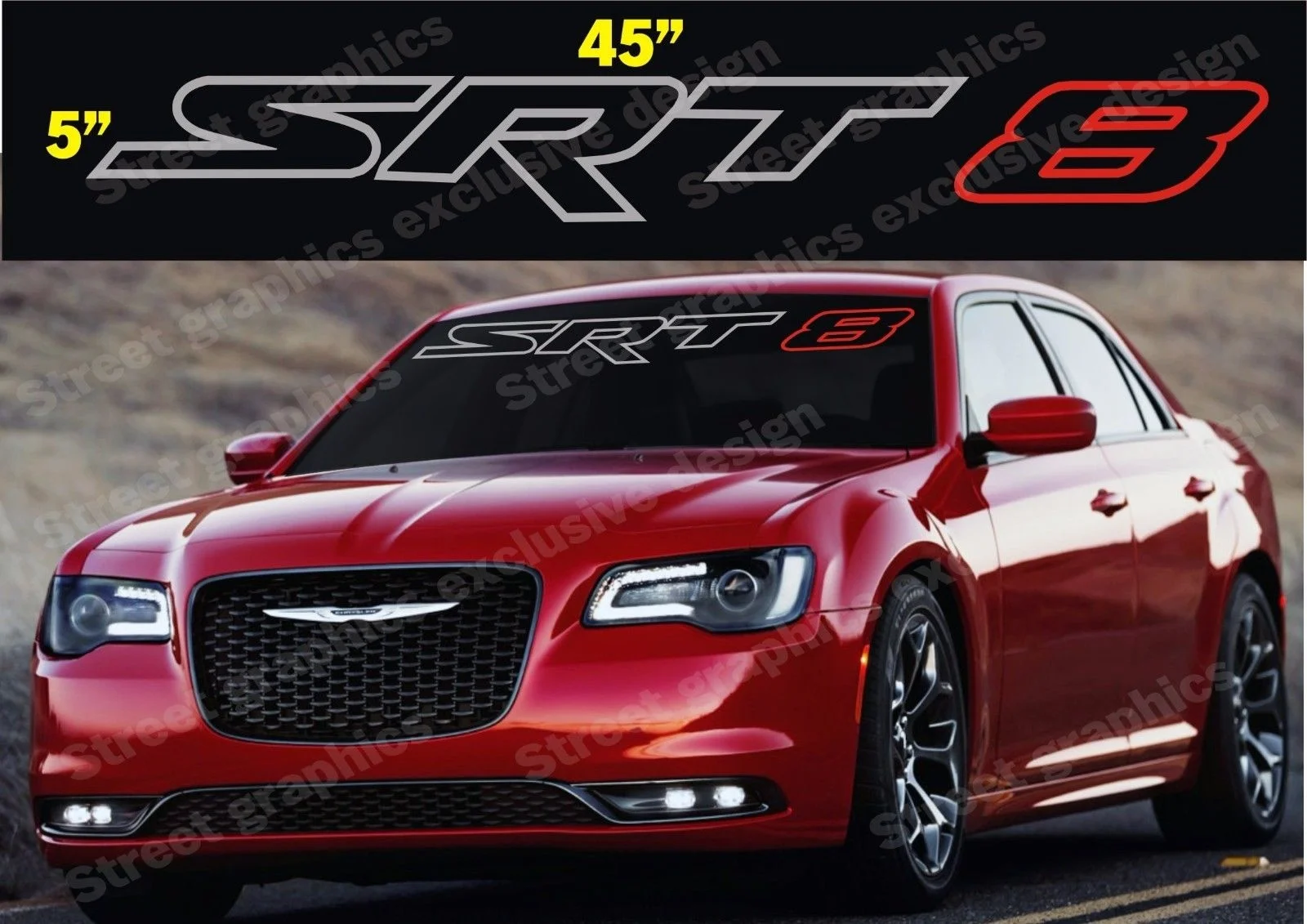 Виниловая наклейка на лобовое стекло для CHRYSLER CHALLENGER CHARGER или любых других моделей